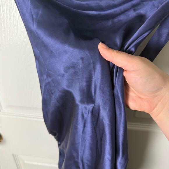 Reformation Casette Silk Dress in Blue Iris 12 - Picture 3 of 9